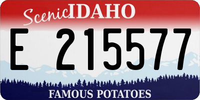 ID license plate E215577
