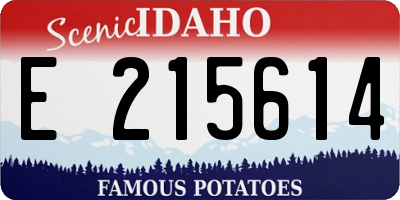 ID license plate E215614