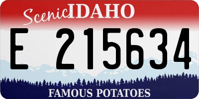 ID license plate E215634