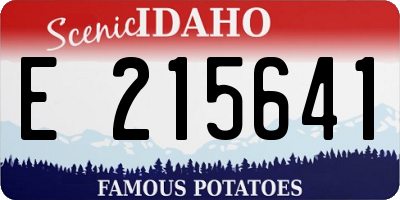 ID license plate E215641