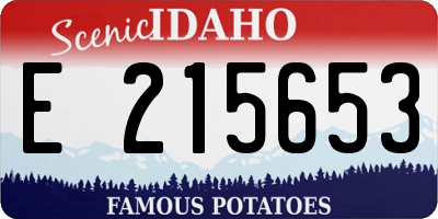 ID license plate E215653