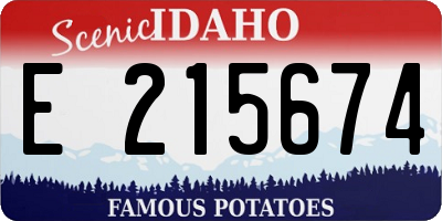 ID license plate E215674