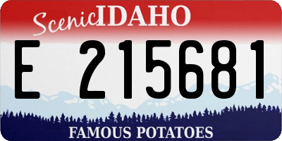 ID license plate E215681