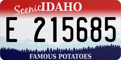 ID license plate E215685