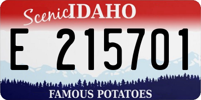 ID license plate E215701