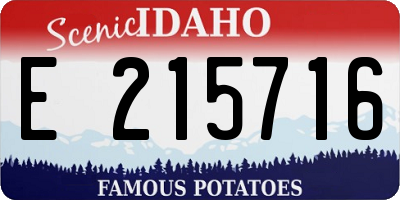 ID license plate E215716