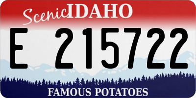 ID license plate E215722