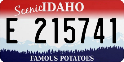 ID license plate E215741