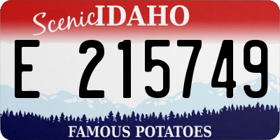 ID license plate E215749