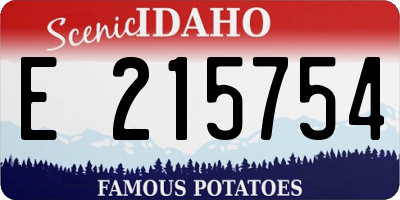 ID license plate E215754