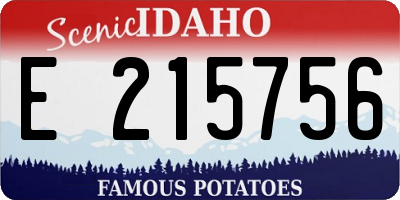 ID license plate E215756