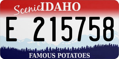 ID license plate E215758