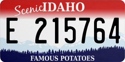 ID license plate E215764
