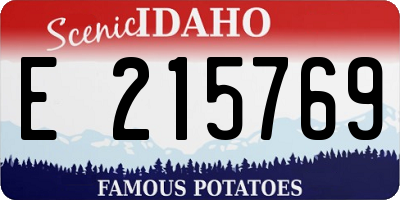 ID license plate E215769