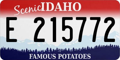 ID license plate E215772