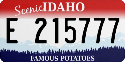 ID license plate E215777