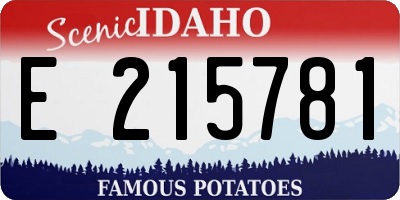 ID license plate E215781
