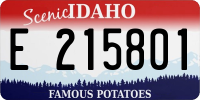 ID license plate E215801