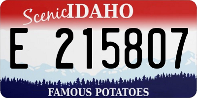 ID license plate E215807