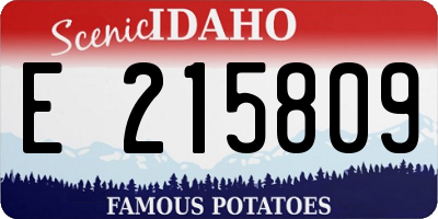 ID license plate E215809