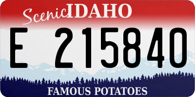 ID license plate E215840