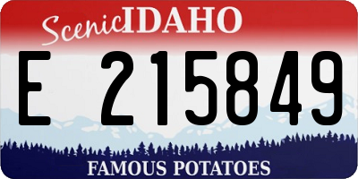 ID license plate E215849