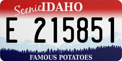 ID license plate E215851