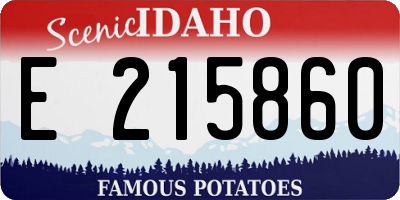 ID license plate E215860