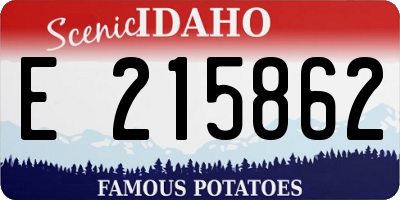 ID license plate E215862