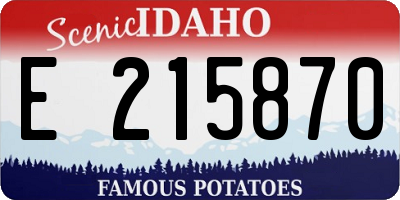 ID license plate E215870