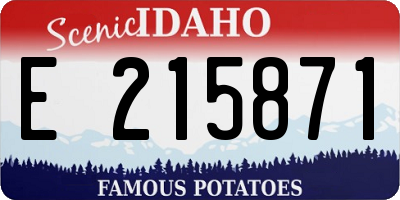 ID license plate E215871