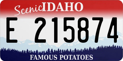 ID license plate E215874