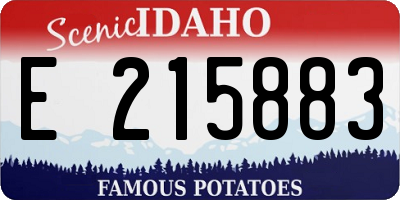 ID license plate E215883