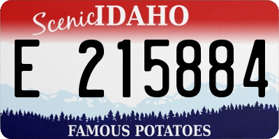 ID license plate E215884