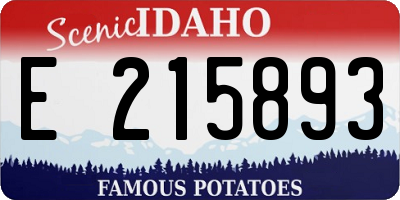 ID license plate E215893
