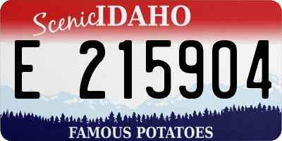 ID license plate E215904