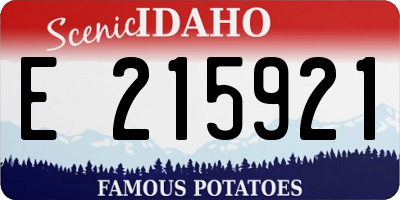 ID license plate E215921