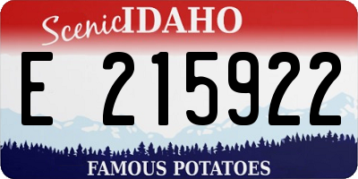 ID license plate E215922