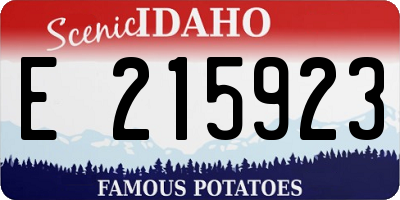 ID license plate E215923