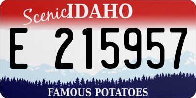 ID license plate E215957