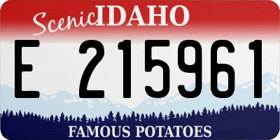 ID license plate E215961