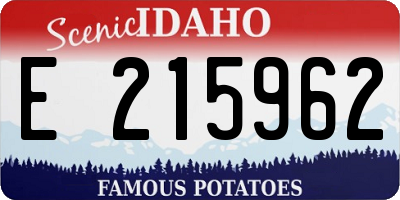 ID license plate E215962
