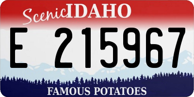 ID license plate E215967