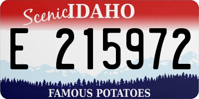 ID license plate E215972