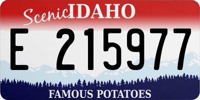 ID license plate E215977