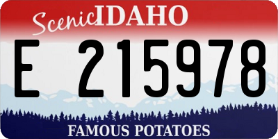 ID license plate E215978