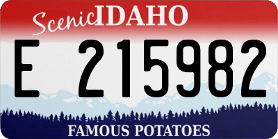 ID license plate E215982