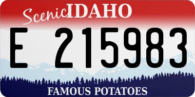 ID license plate E215983