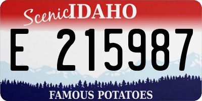 ID license plate E215987