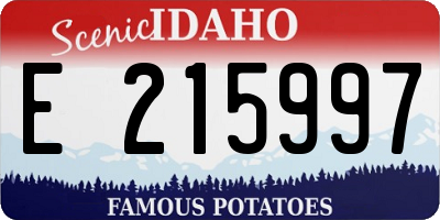 ID license plate E215997